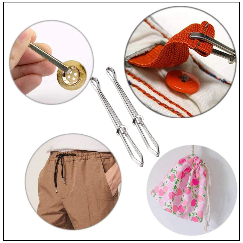 2pcs Elastic Band Threader Sewing Clips