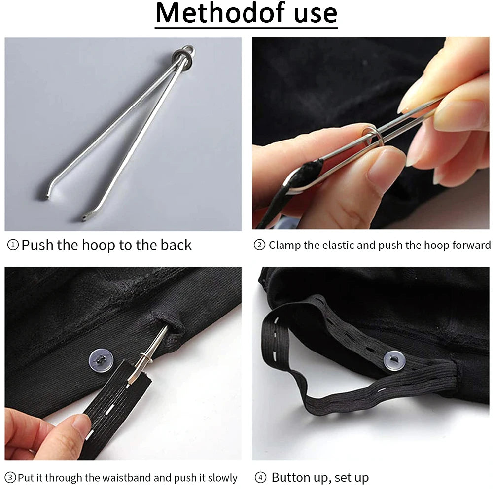 2pcs Elastic Band Threader Sewing Clips