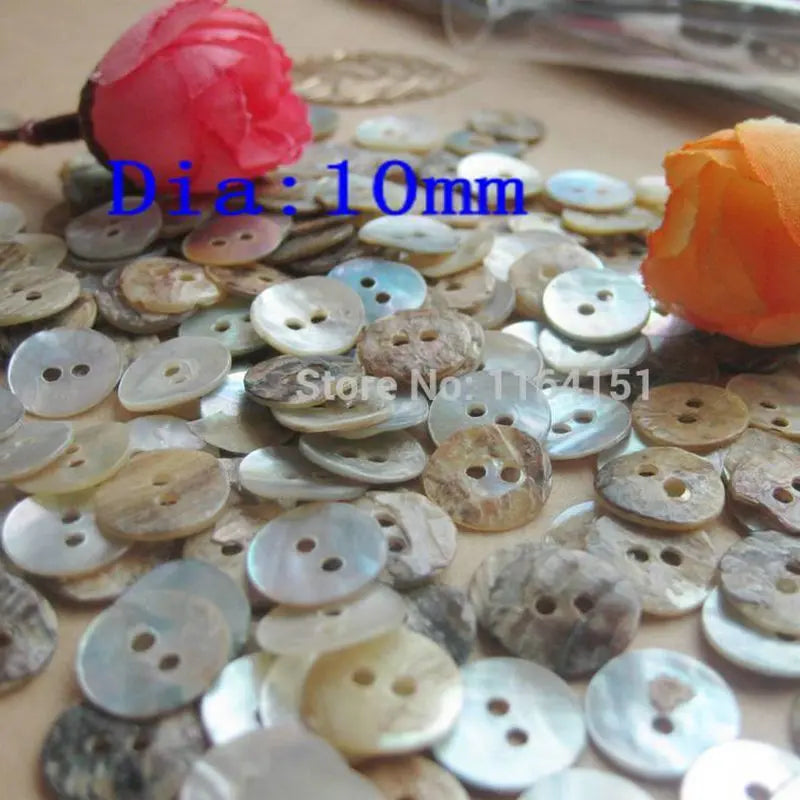 100pcs 10mm White Mother of Pearl Shell Buttons