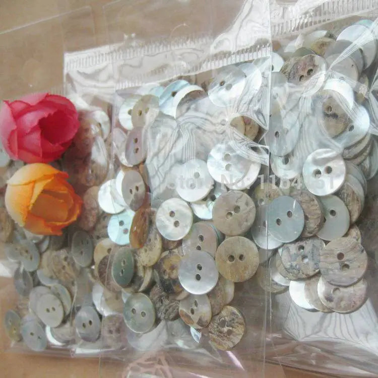 100pcs 10mm White Mother of Pearl Shell Buttons