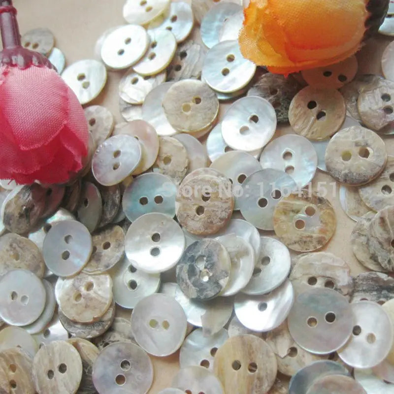 100pcs 10mm White Mother of Pearl Shell Buttons