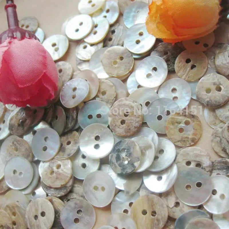 100pcs 10mm White Mother of Pearl Shell Buttons