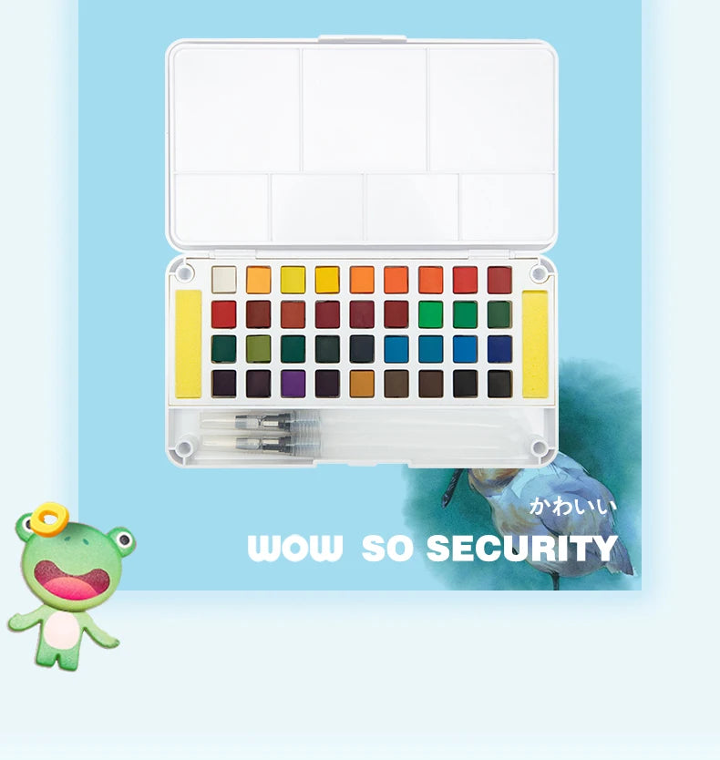 12/24/36/48 Colors Watercolor Paint Set with Water Brush Pens