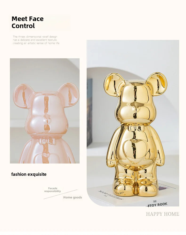 Ceramic Bearbrick Statue – Teddy Bear Home Decor