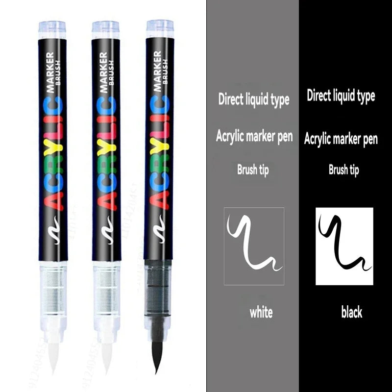 3Pcs White Acrylic Paint Marker Pens