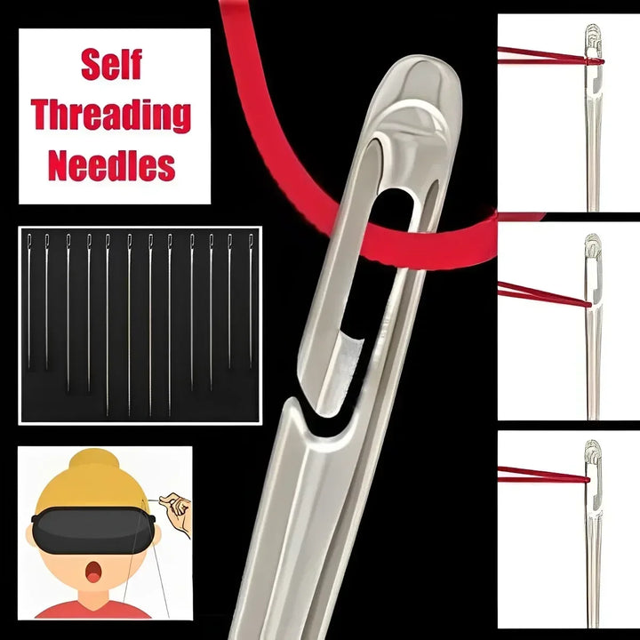 12/30pcs Stainless Steel Side Hole Blind Needles