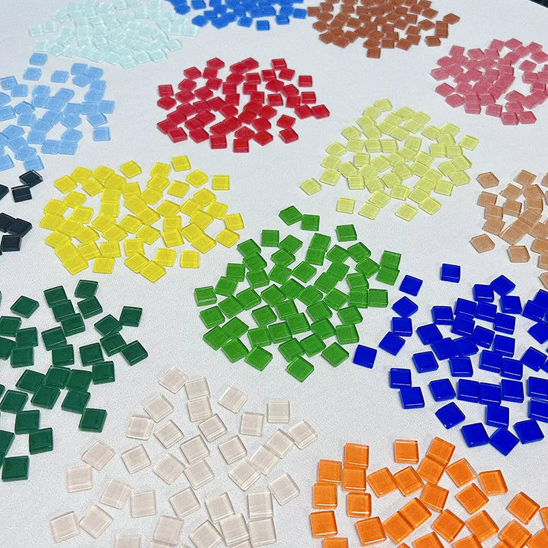 50pcs 1cm Mixed Color Crystal Mosaic Tiles for DIY Crafts, Coasters, and Home Déc
