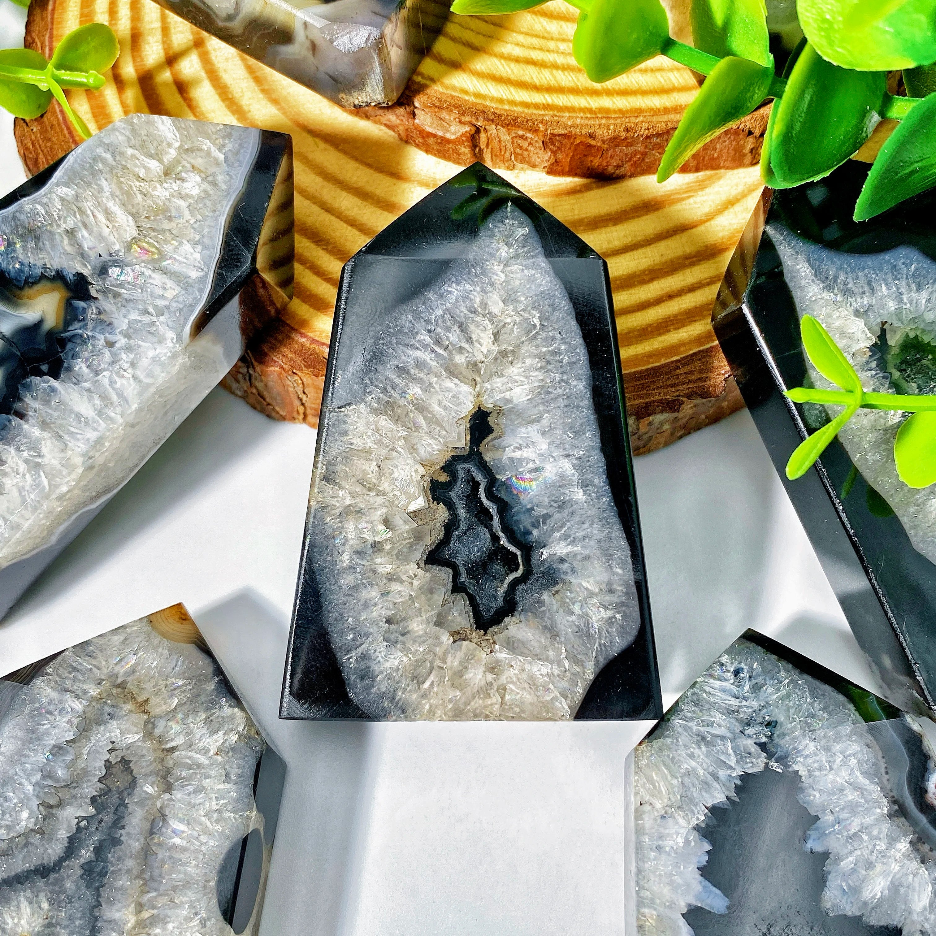 Black Sardonyx Agate Crystal Point