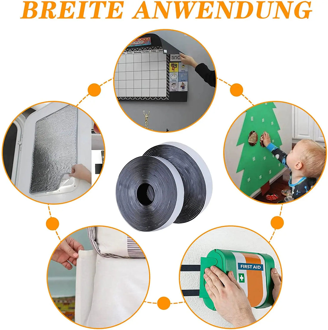 25m Self-Adhesive Hook & Loop Fastener Tape