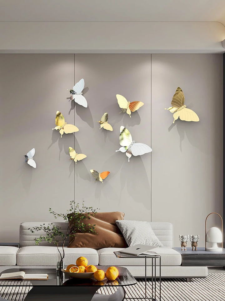 TV Background Wall Sofa Decoration Room Wall Decoration Butterfly Wall Creative Decoration Pendant Decor Aesthetic
