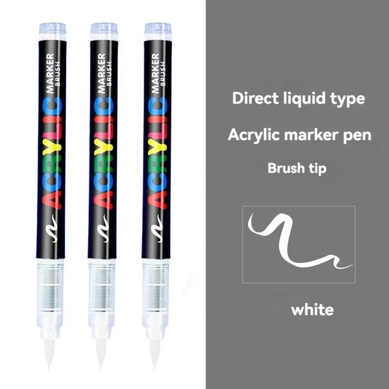 3Pcs White Acrylic Paint Marker Pens