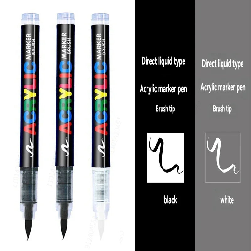 3Pcs White Acrylic Paint Marker Pens