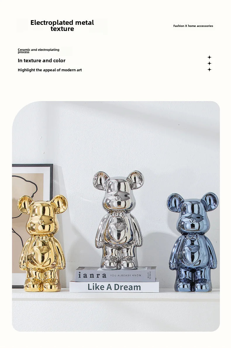 Ceramic Bearbrick Statue – Teddy Bear Home Decor