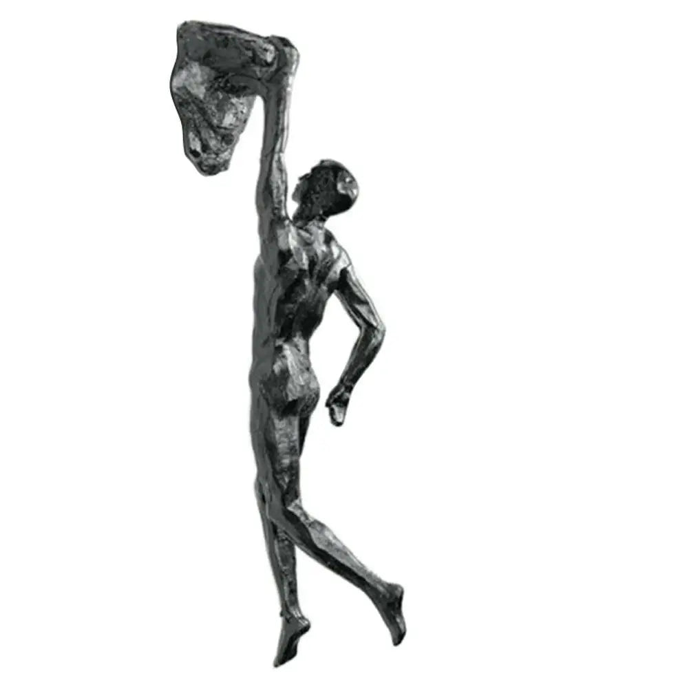 Rock Climbing Man Wall Sculpture