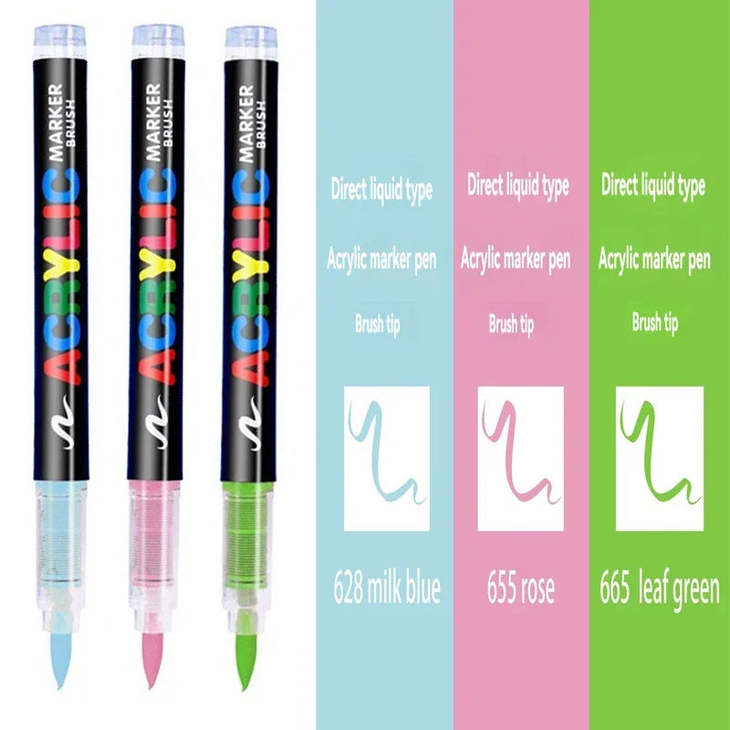 3Pcs White Acrylic Paint Marker Pens