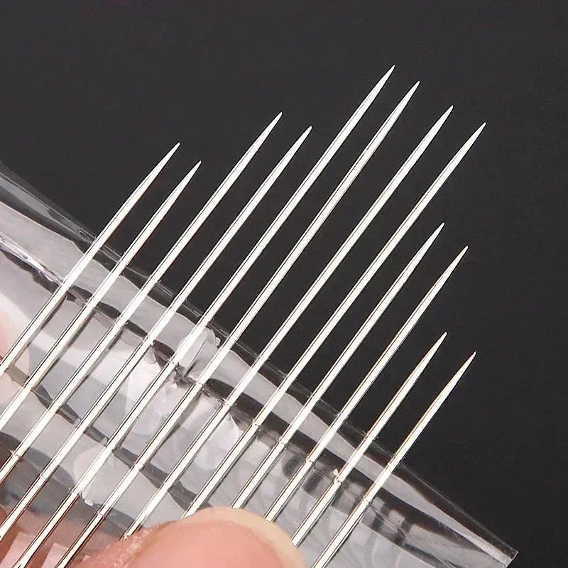 12/30pcs Stainless Steel Side Hole Blind Needles