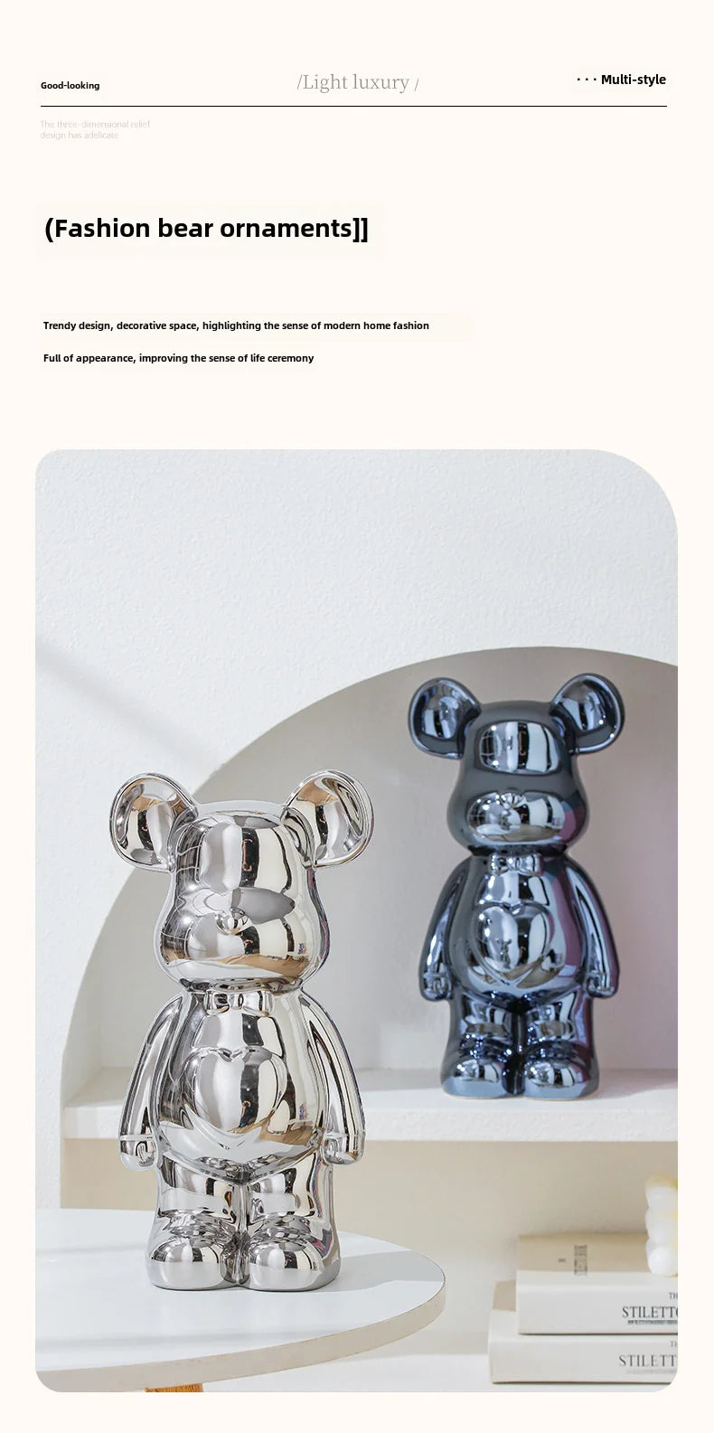 Ceramic Bearbrick Statue – Teddy Bear Home Decor