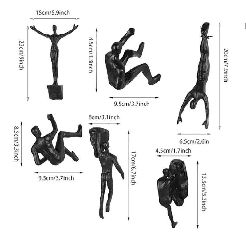 Rock Climbing Man Wall Sculpture