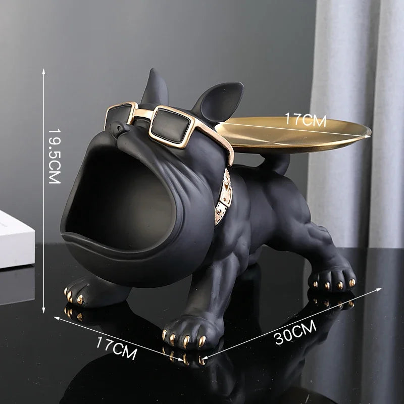 30cm Bulldog Resin Statue with Storage