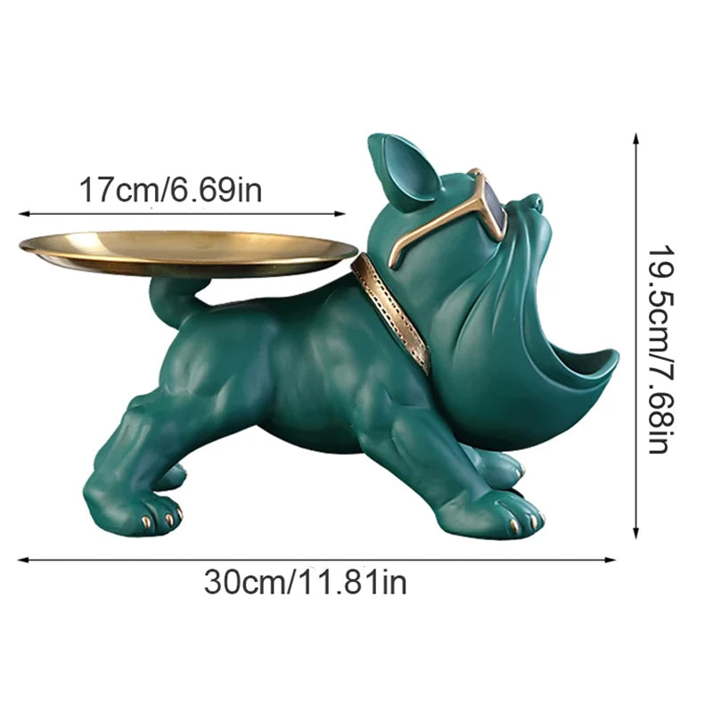 30cm Bulldog Resin Statue with Storage