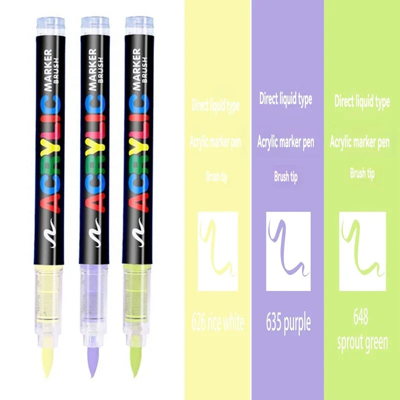 3Pcs White Acrylic Paint Marker Pens