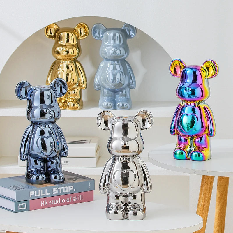 Ceramic Bearbrick Statue – Teddy Bear Home Decor
