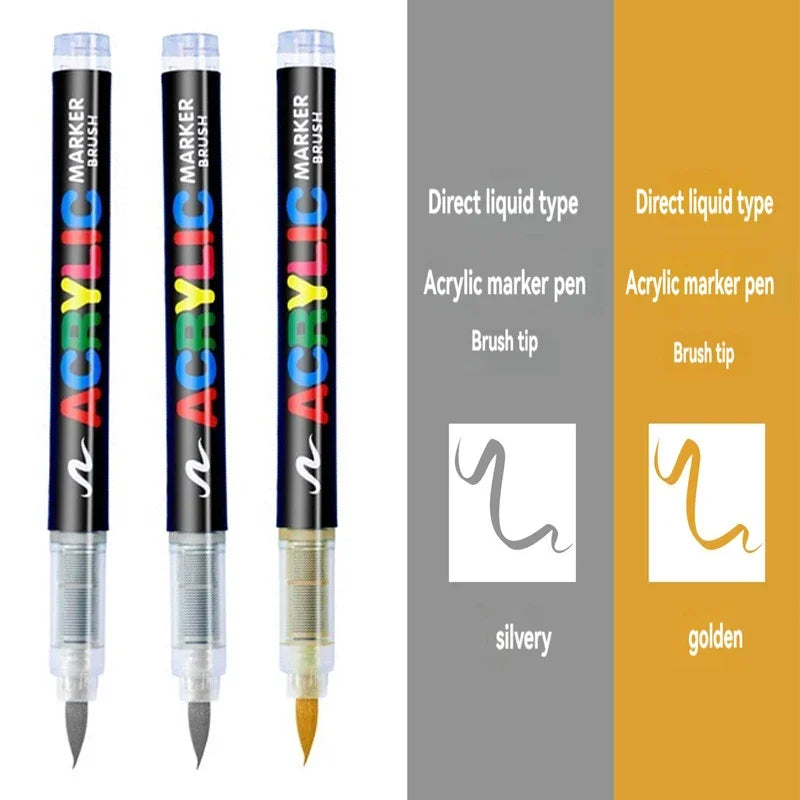 3Pcs White Acrylic Paint Marker Pens