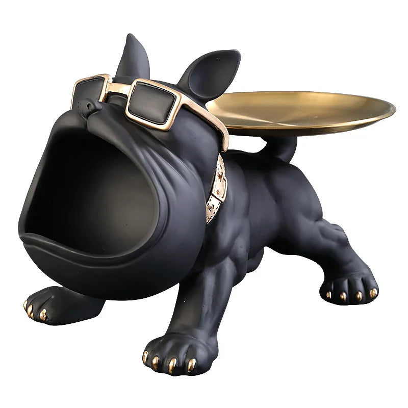 30cm Bulldog Resin Statue with Storage