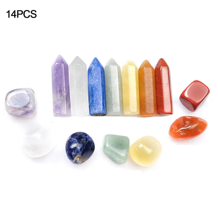Natural Crystal Chakra Healing Stone Set – Gift Box