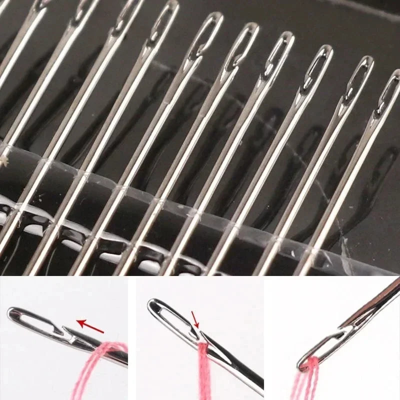 12/30pcs Stainless Steel Side Hole Blind Needles