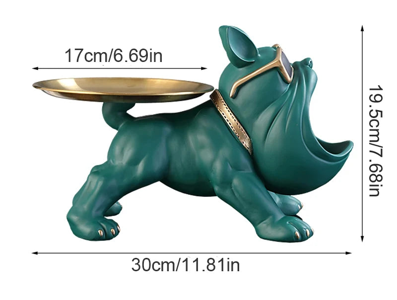 30cm Bulldog Resin Statue with Storage