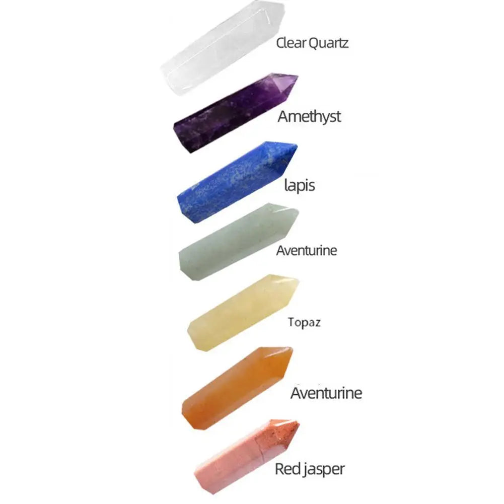 Natural Crystal Chakra Healing Stone Set – Gift Box