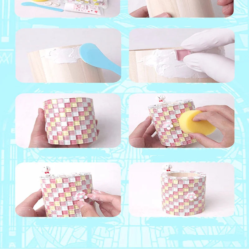 50pcs 1cm Mixed Color Crystal Mosaic Tiles for DIY Crafts, Coasters, and Home Déc