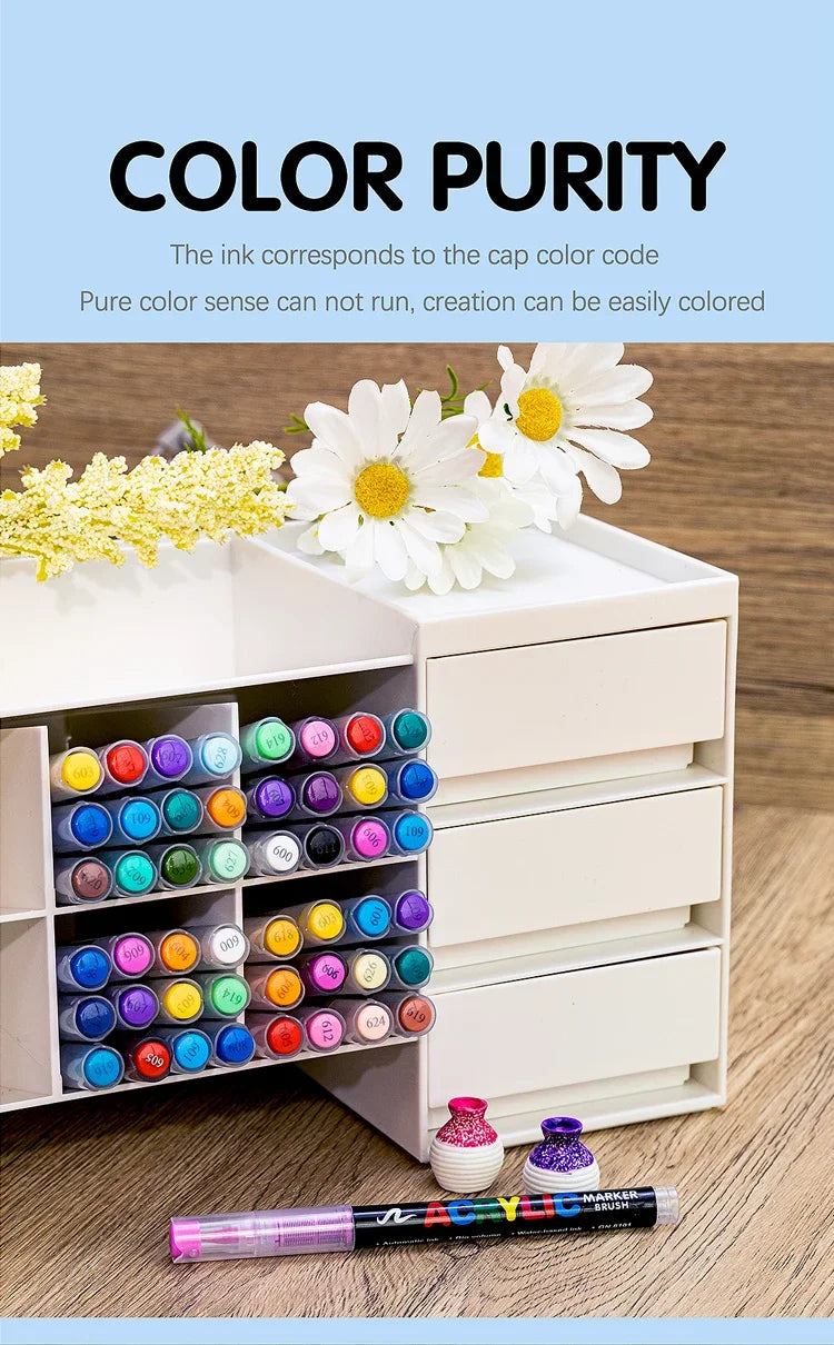 3Pcs White Acrylic Paint Marker Pens