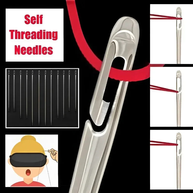 12/30pcs Stainless Steel Side Hole Blind Needles