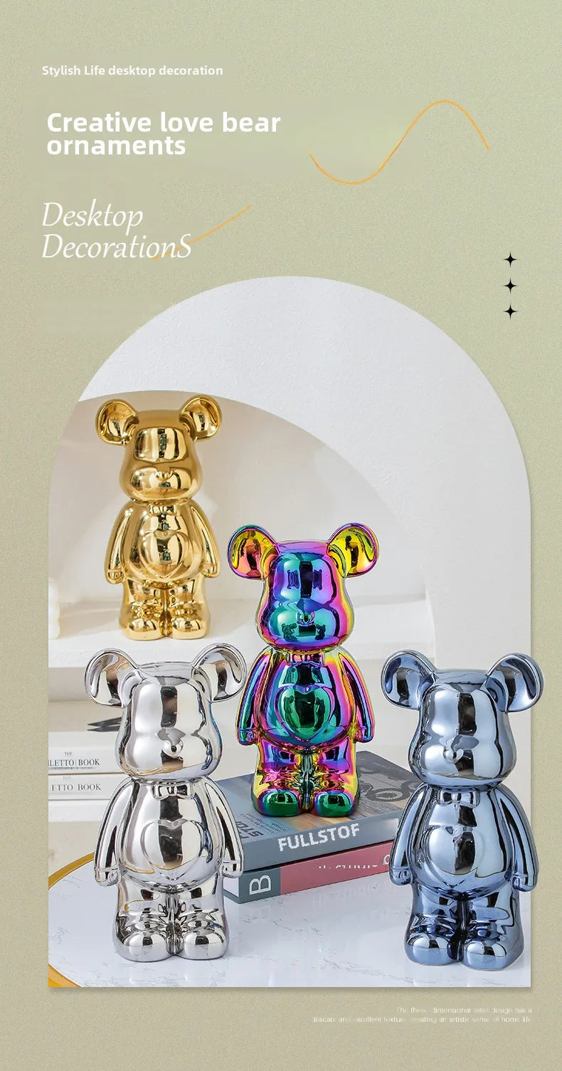 Ceramic Bearbrick Statue – Teddy Bear Home Decor