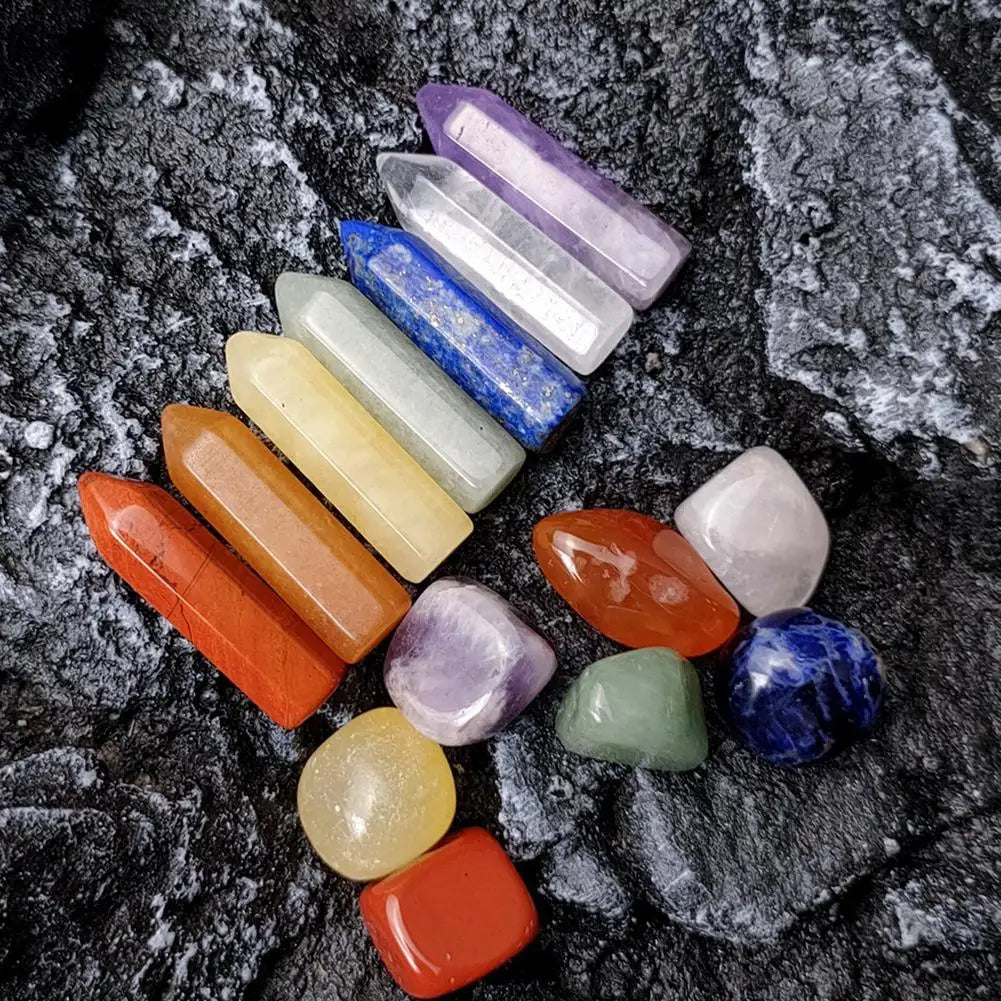 Natural Crystal Chakra Healing Stone Set – Gift Box