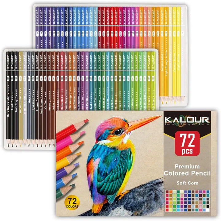 KALOUR 72 Count Colored Pencils for Adult Coloring, Soft Core Art Set
