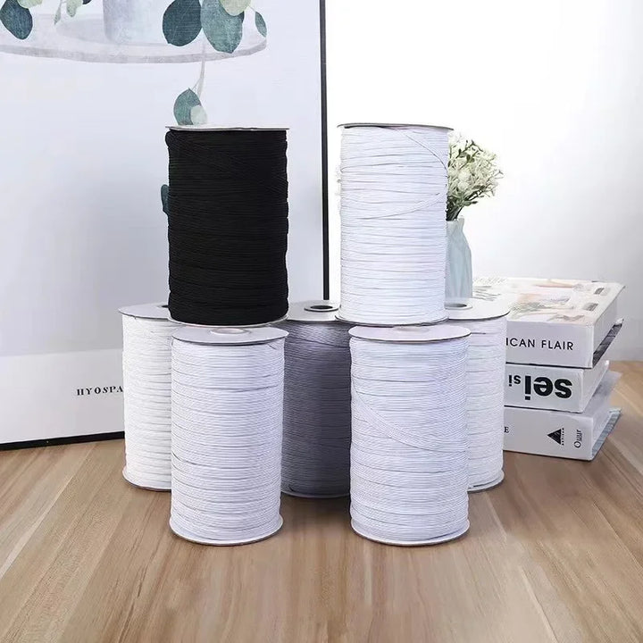 5 Yards High Elastic Sewing Band – White/Black