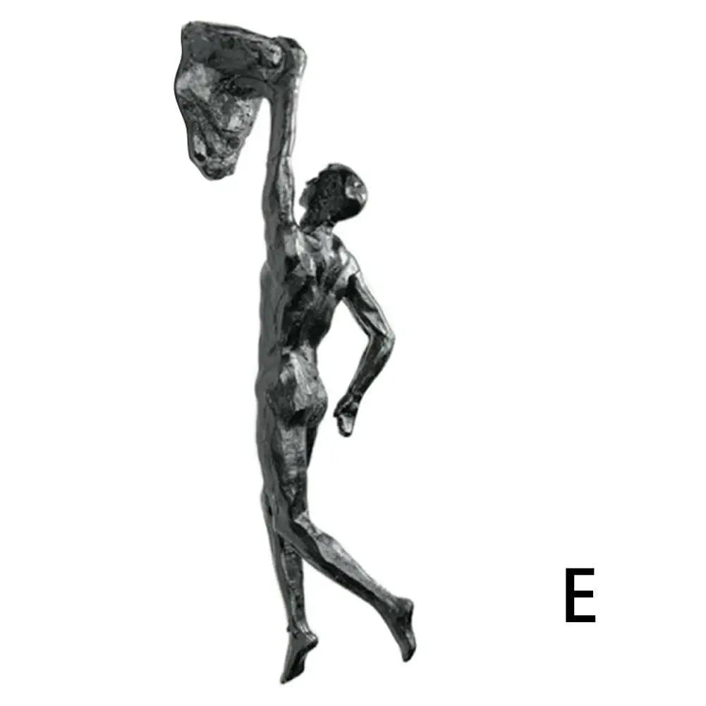 Rock Climbing Man Wall Sculpture