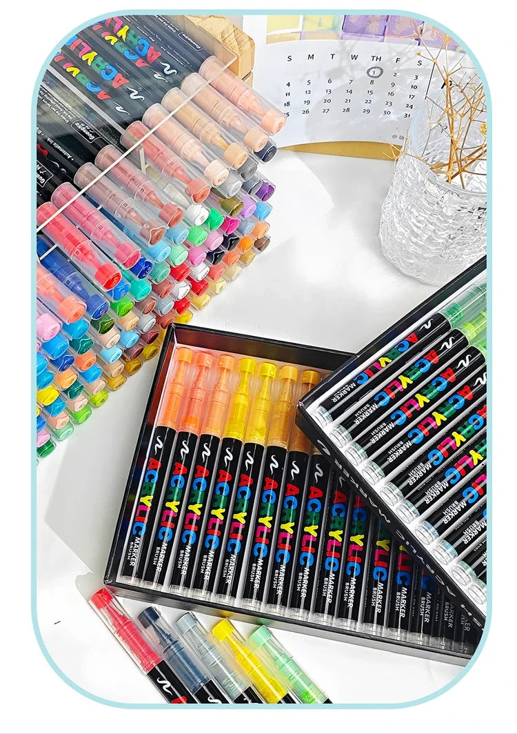 3Pcs White Acrylic Paint Marker Pens