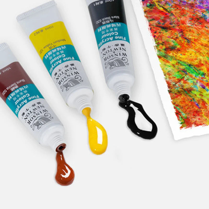 WINSOR & NEWTON Professional Acrylic Paint Set – 12/18/24 Colors, 10ml Tubes