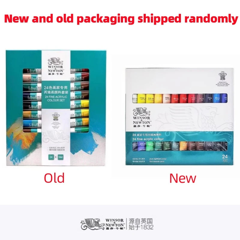 WINSOR & NEWTON Professional Acrylic Paint Set – 12/18/24 Colors, 10ml Tubes