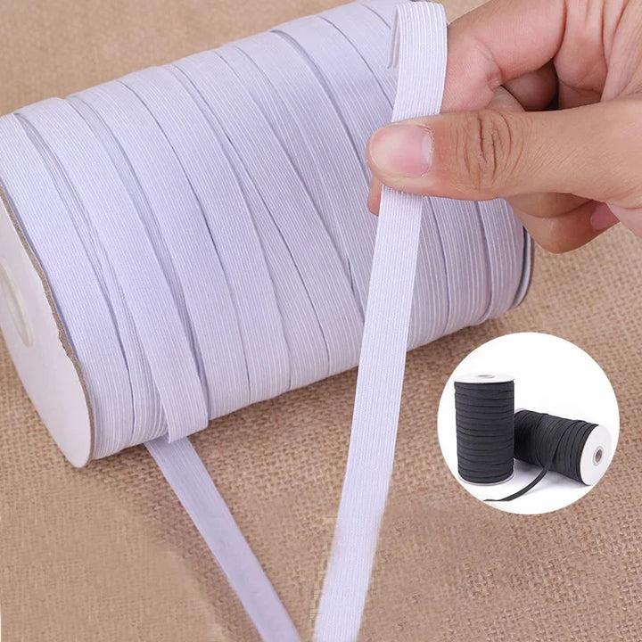 5 Yards High Elastic Sewing Band – White/Black