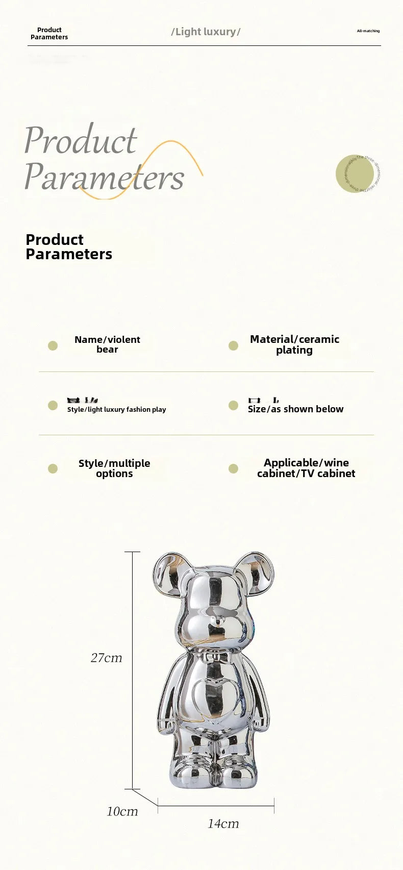 Ceramic Bearbrick Statue – Teddy Bear Home Decor