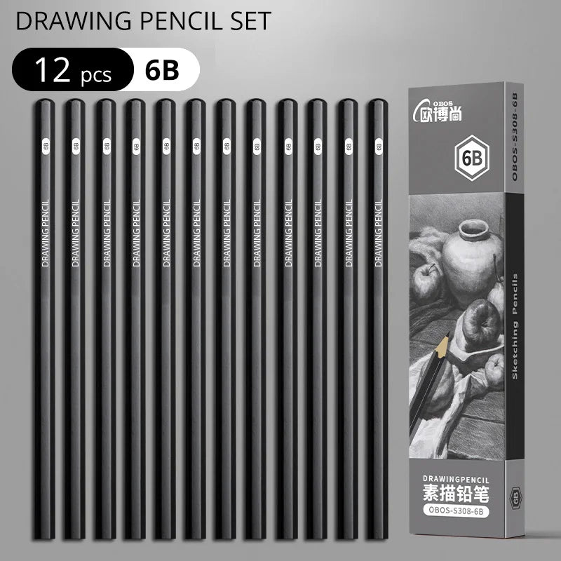 Professional Graphite and Charcoal Pencil Set – 2H to 14B for Drawing and Sketching