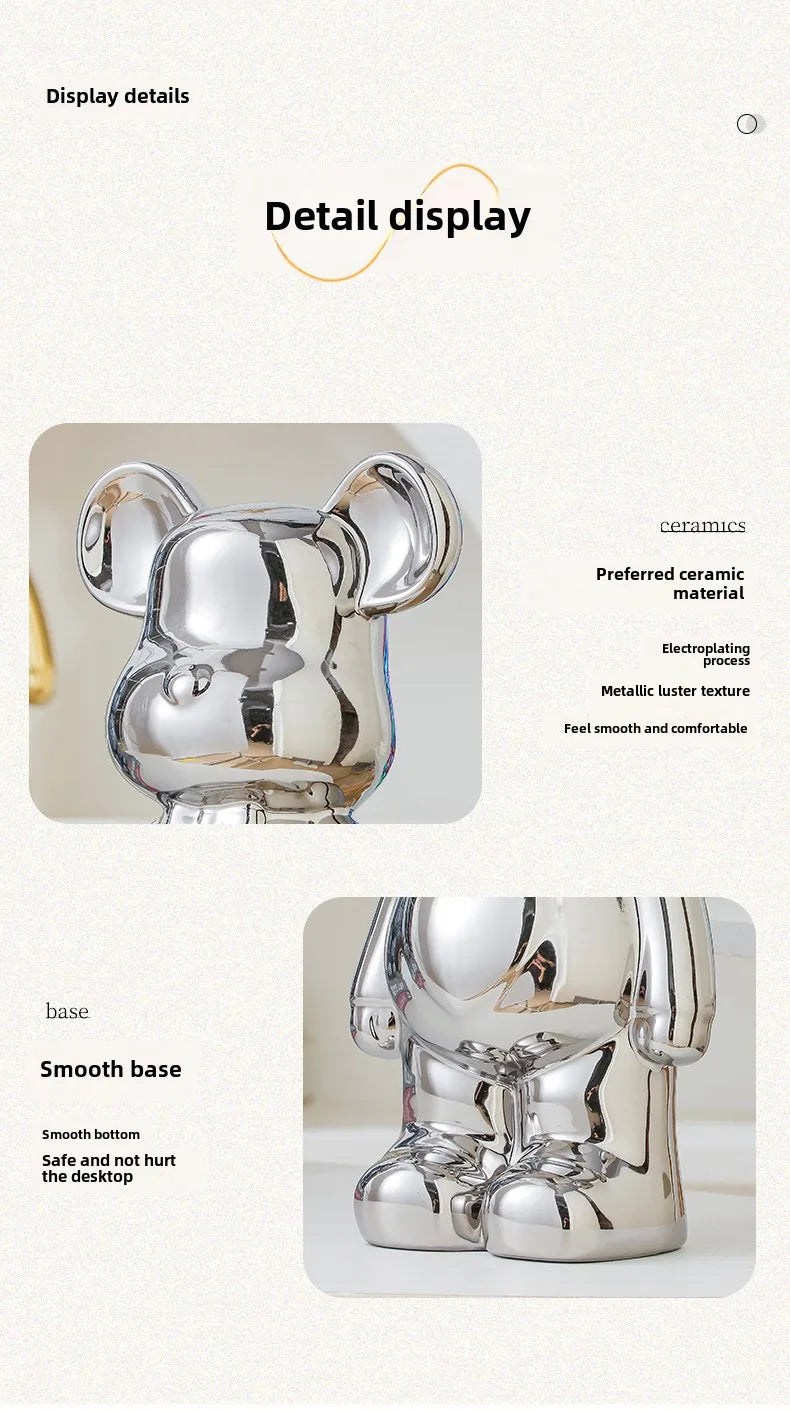 Ceramic Bearbrick Statue – Teddy Bear Home Decor