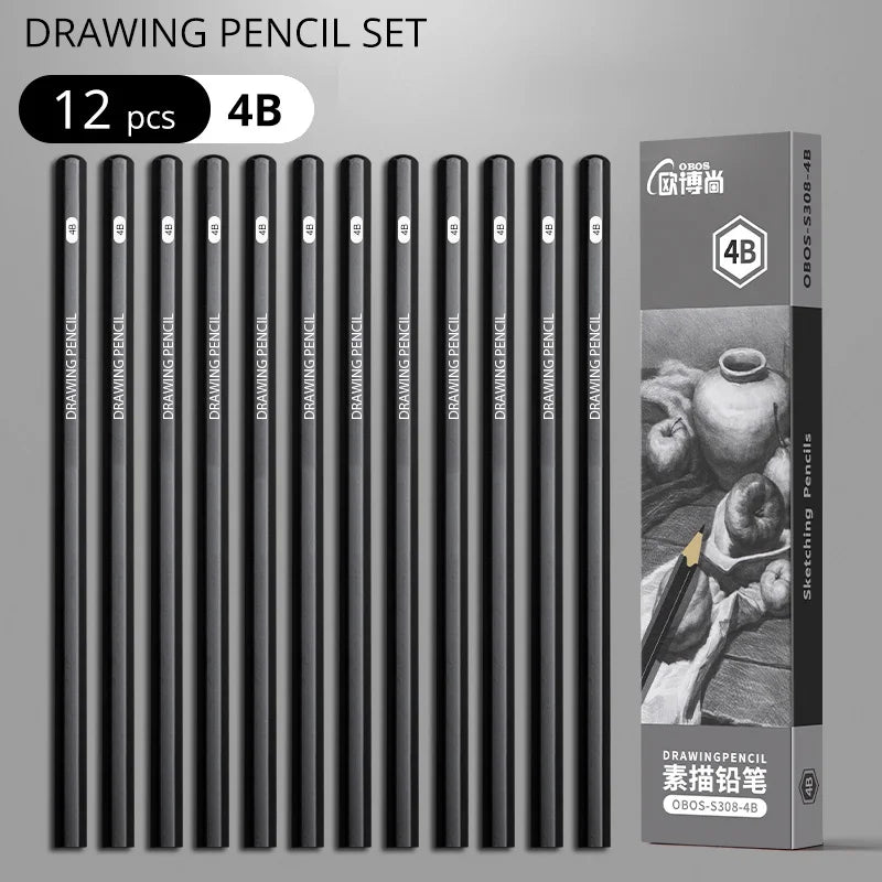 Professional Graphite and Charcoal Pencil Set – 2H to 14B for Drawing and Sketching
