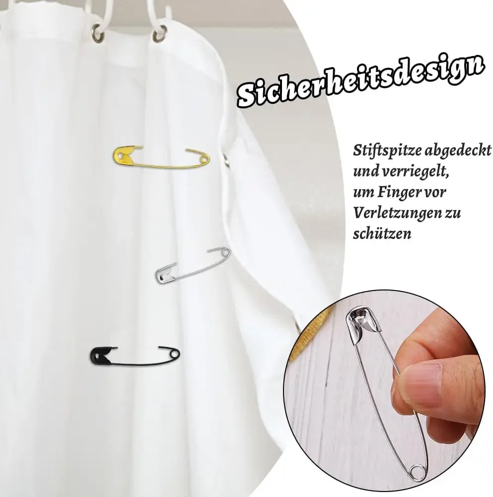 50/100pcs Silver Safety Pins Assorted Sizes