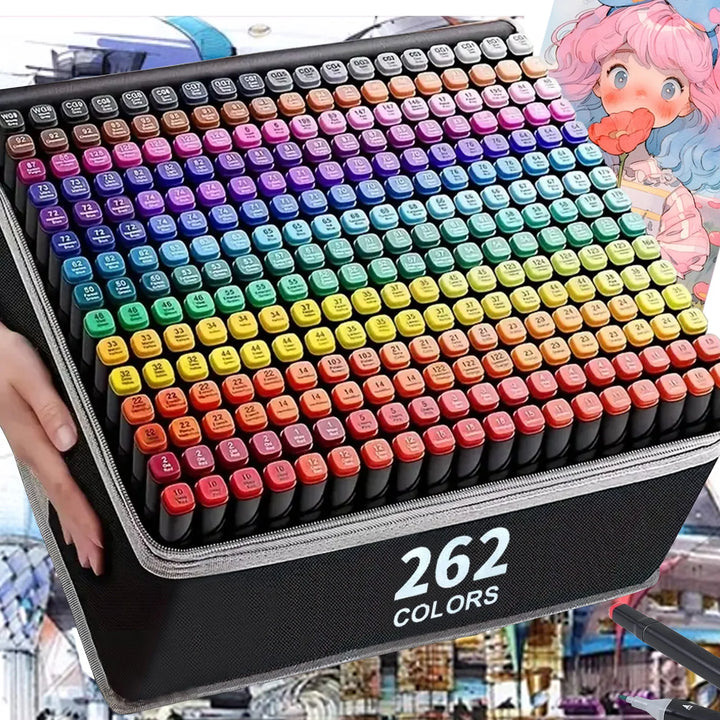 24–168 Colors Double Tip Permanent Art Marker Pens